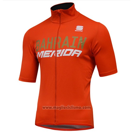 2018 Abbigliamento Ciclismo Bahrain Merida SS Arancione Manica Corta e Salopette